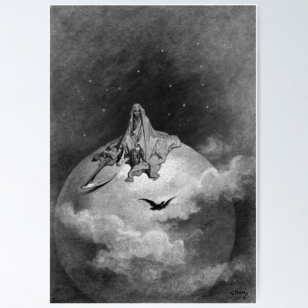 Item preview, Death and the Moon - The Raven - Gustave Dore designed and sold by forgottenbeauty.
