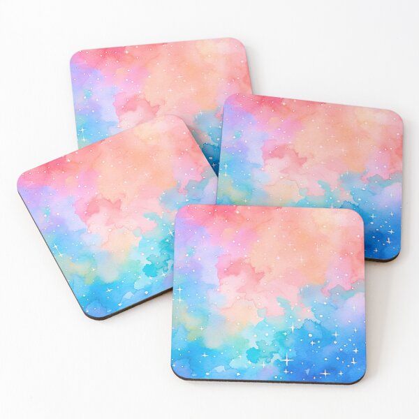 Item preview, Watercolor Vibrant Clouds with Stars designed and sold by ViidoriImagine.