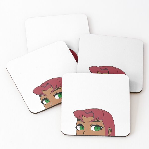 Item preview, Starfire from Teen Titans Half-Face Peek Vinyl Sticker - Cartoon Car Decal/Laptop Sticker designed and sold by SempaiWorks.