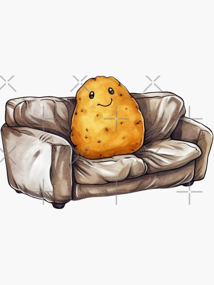 Don't be a potato console gaming couch potatoe' Sticker