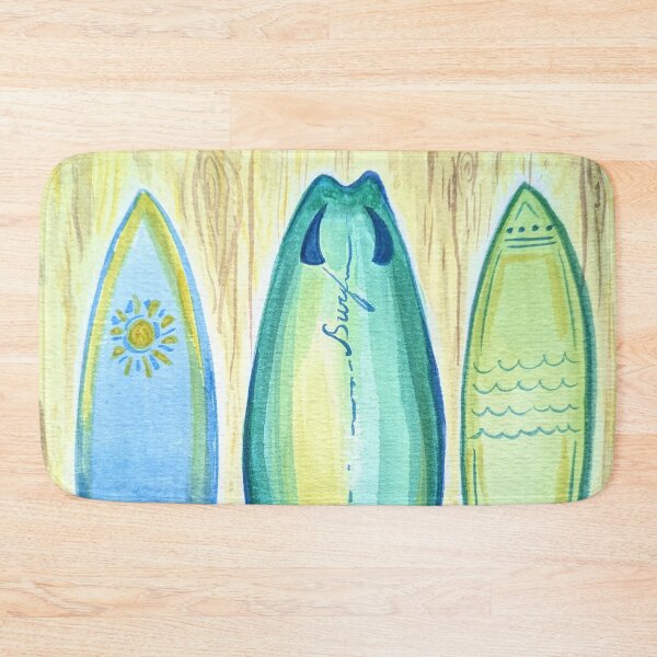 Item preview, Surfboard Watercolor in Blues and Greens designed and sold by PrissDodrill-86.