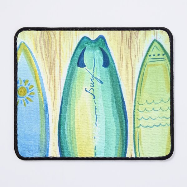 Item preview, Surfboard Watercolor in Blues and Greens designed and sold by PrissDodrill-86.