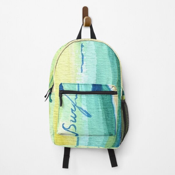 Item preview, Surfboard Watercolor in Blues and Greens designed and sold by PrissDodrill-86.