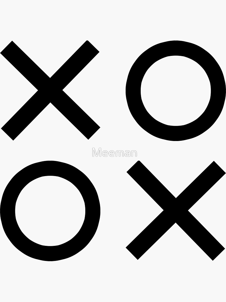 The Tic Tac Toe Black Sticker For Sale By Meeman Redbubble 0639