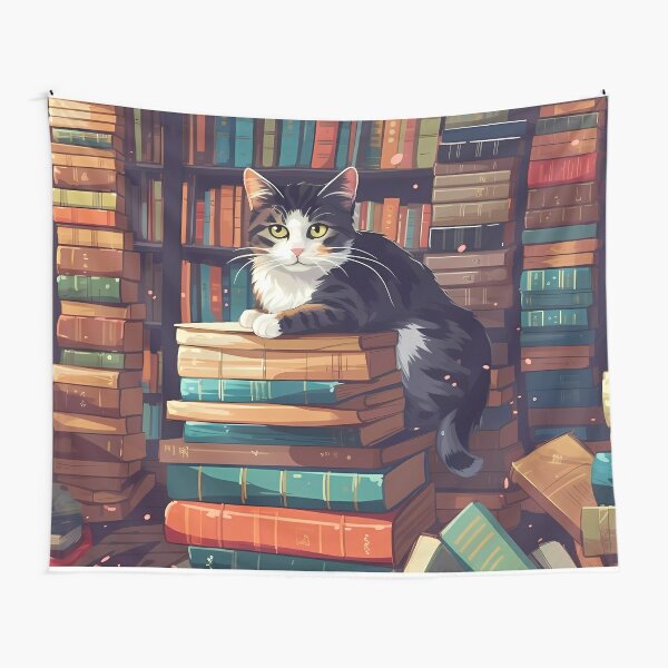 Library kitty Tapestry