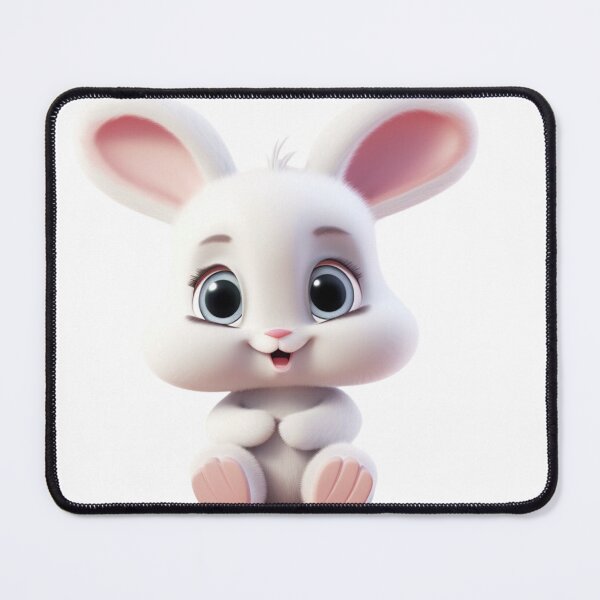 Item preview, cute white rabbit cartoon designed and sold by DigitalPixelize.