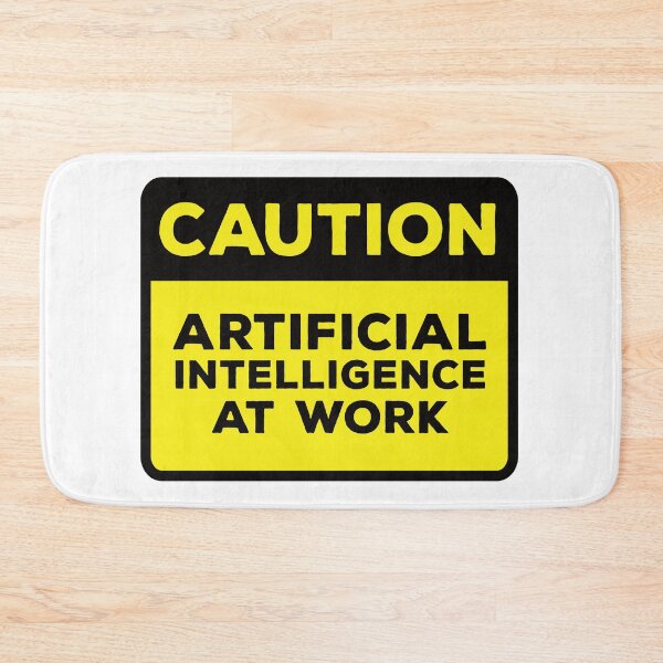 Item preview, Yellow Road Sign - Caution Artificial Intelligence At Work designed and sold by Rhu Creations.