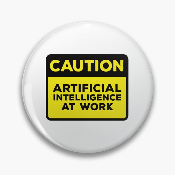 Item preview, Yellow Road Sign - Caution Artificial Intelligence At Work designed and sold by Rhu Creations.