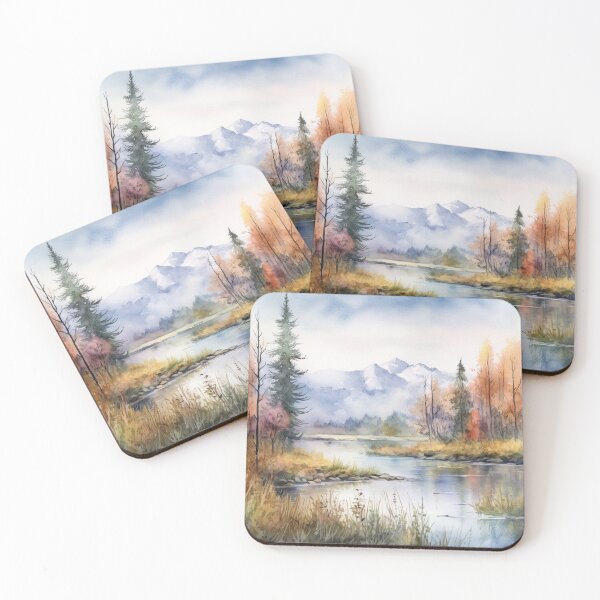 Item preview, Azure Horizons: Serenade of Tranquility - Unique watercolor painting for nature lovers, who enjoy the natural beauty of the quiet serenity of a mountain lake. designed and sold by Daniel Wampler.