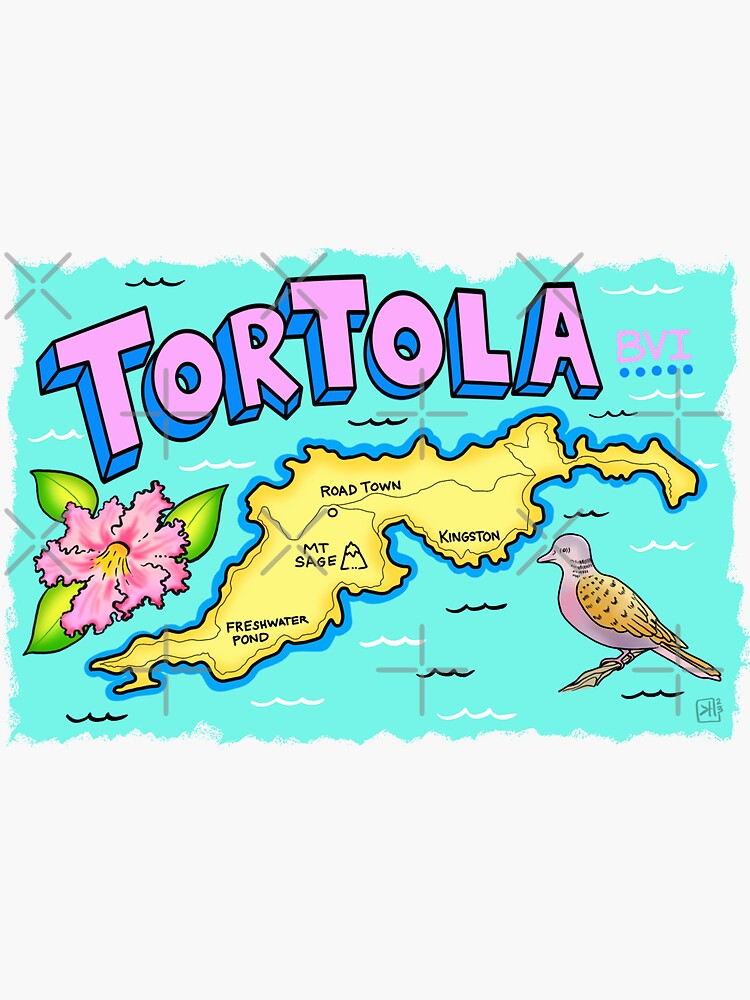 Thumbnail 3 of 3, Sticker, Tortola BVI designed and sold by Wildharegrafix.