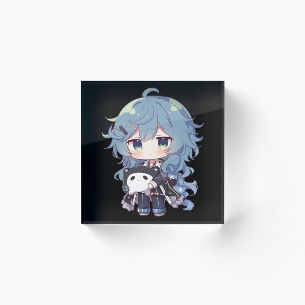 Artikelvorschau, Blauhaariger schläfriger Anime Chibi entworfen und verkauft von ScarletClover.