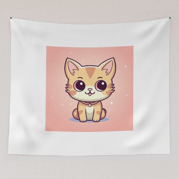 Artikelvorschau, Sweet Little Kitten on a Rosy Background - Pure Cuteness and Whimsical Charm entworfen und verkauft von Neuronexia.