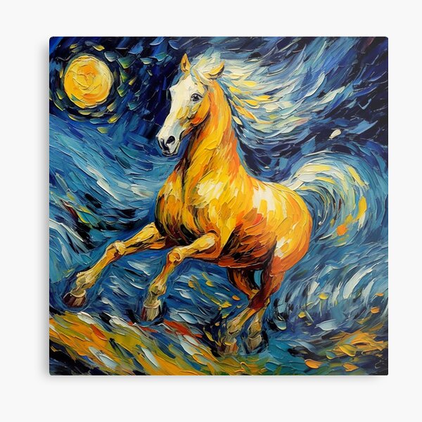 Aperçu de l'œuvre Cheval aux Teintes Dorées - Beauté Majestueuse d'Inspiration Orientale créée et vendue par Neuronexia.