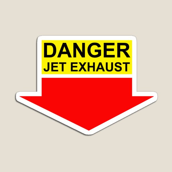 Vista previa del artículo con la obra «Señal de advertencia de peligro de escape de chorro - Aviación de aviones de combate», diseñado y vendido por johns-stickerss.