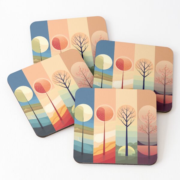 Item preview, Four seasons colorful minimalist abstract  designed and sold by SweetWhiskers.