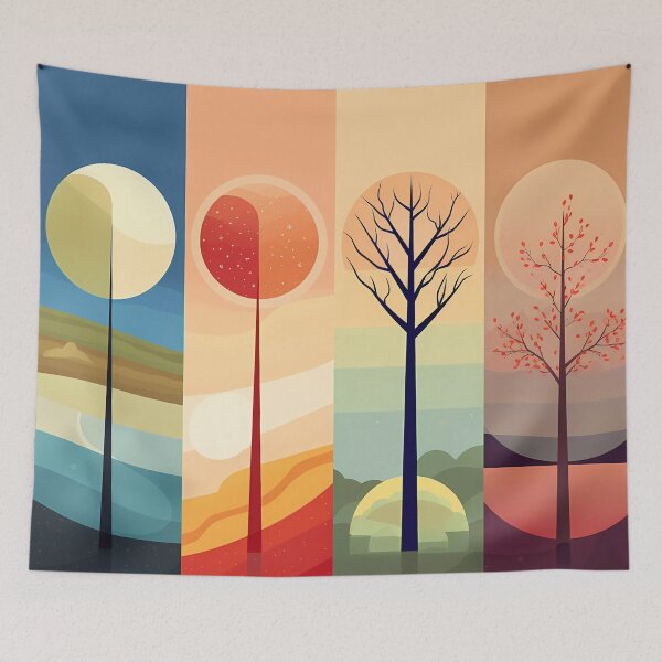 Item preview, Four seasons colorful minimalist abstract  designed and sold by SweetWhiskers.