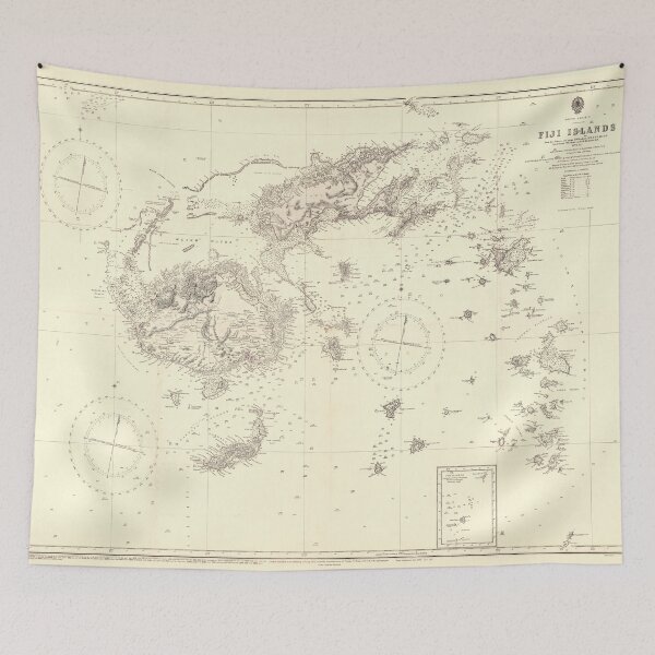 Item preview, Vintage Fiji Map (1879) Old Viti Levu Atlas designed and sold by BravuraMedia.