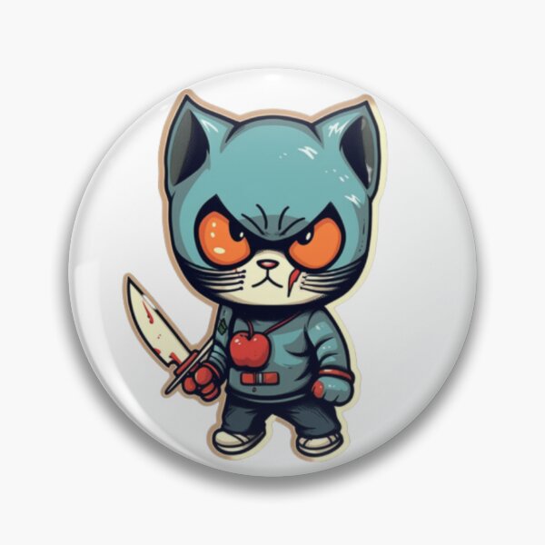 Item preview, Cartoon cat holding a knife designed and sold by Algaefield.
