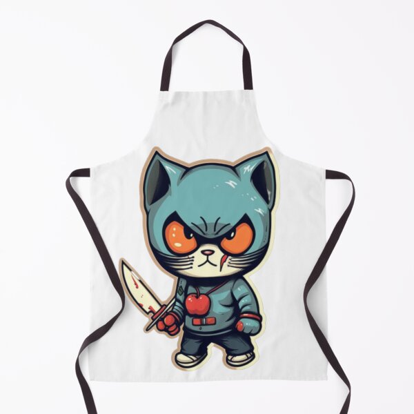 Item preview, Cartoon cat holding a knife designed and sold by Algaefield.