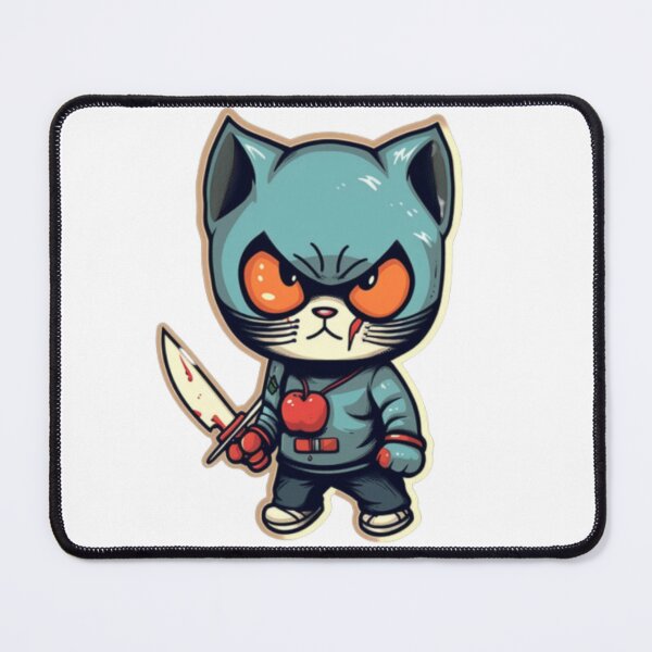 Item preview, Cartoon cat holding a knife designed and sold by Algaefield.