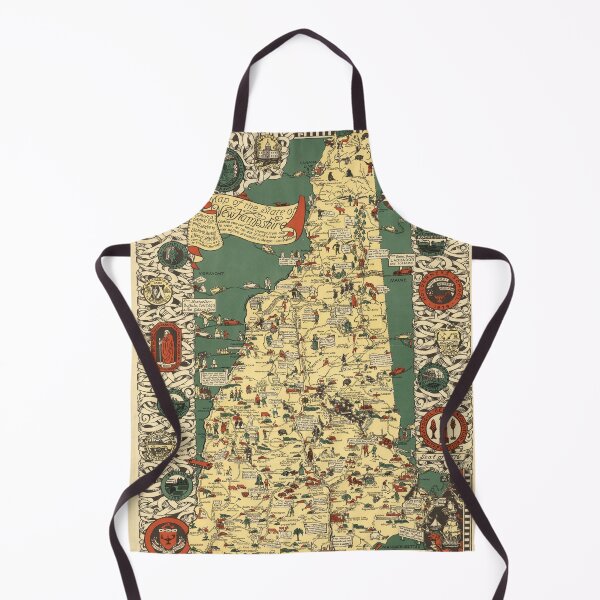 Item preview, Vintage New Hampshire Pictorial Map (1926) Old Granite State NH Atlas designed and sold by BravuraMedia.