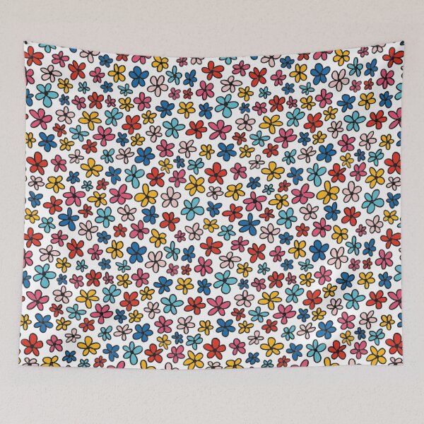 Item preview, Doodle Flower Pattern in Bright Colors designed and sold by srsig designs.