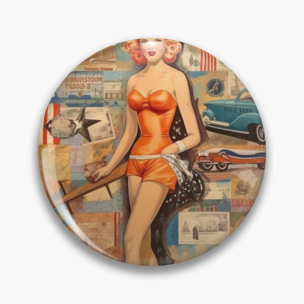 Item preview, America Beauty Retro Vintage Patchwork Collage Pattern of Americana designed and sold by BrandonArtWorld.