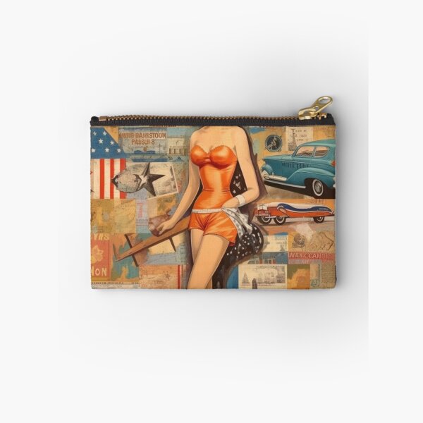 Item preview, America Beauty Retro Vintage Patchwork Collage Pattern of Americana designed and sold by BrandonArtWorld.