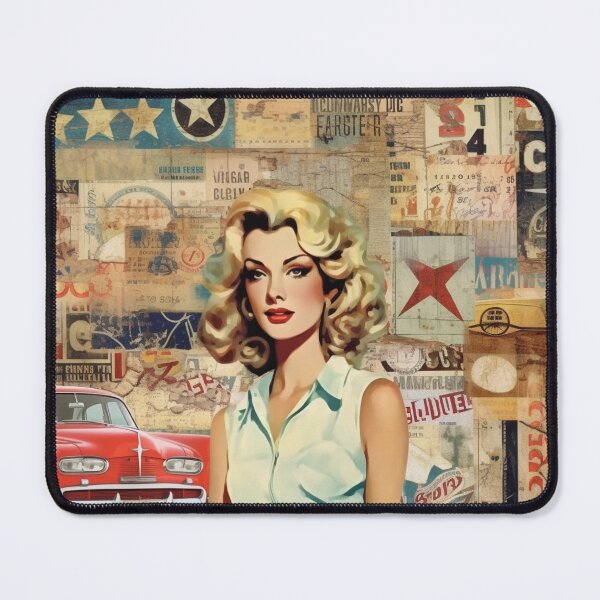 Item preview,  America Beauty Retro Vintage Patchwork Collage Pattern of Americana designed and sold by BrandonArtWorld.