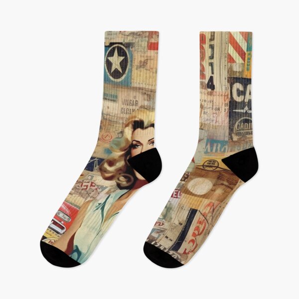 Item preview,  America Beauty Retro Vintage Patchwork Collage Pattern of Americana designed and sold by BrandonArtWorld.