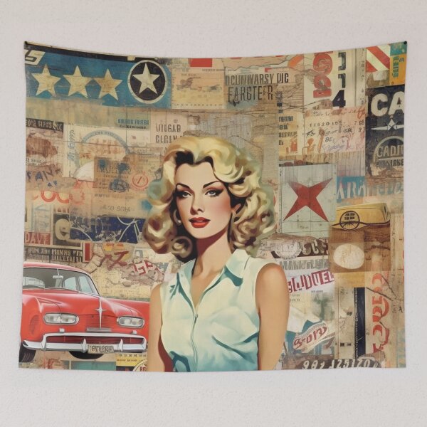 Item preview,  America Beauty Retro Vintage Patchwork Collage Pattern of Americana designed and sold by BrandonArtWorld.