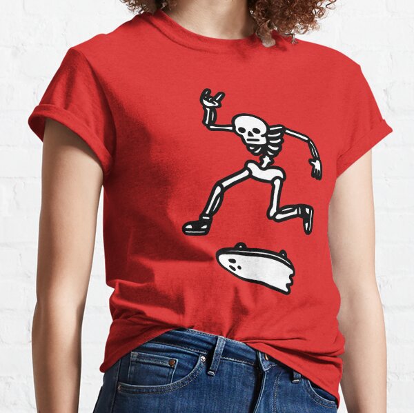 Skateboard With Skeleton T-Shirts for Sale