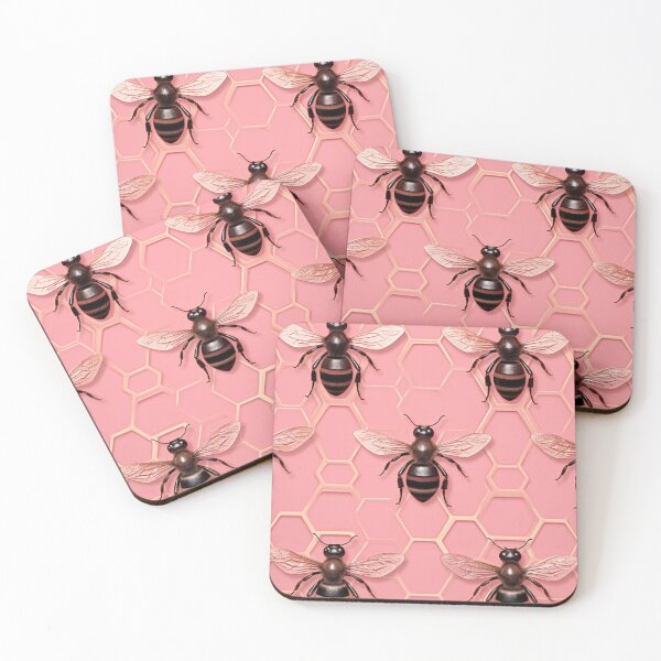 Item preview, Pink Honeycomb Bees designed and sold by ChaosBuffet.