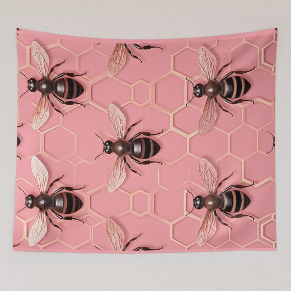 Item preview, Pink Honeycomb Bees designed and sold by ChaosBuffet.