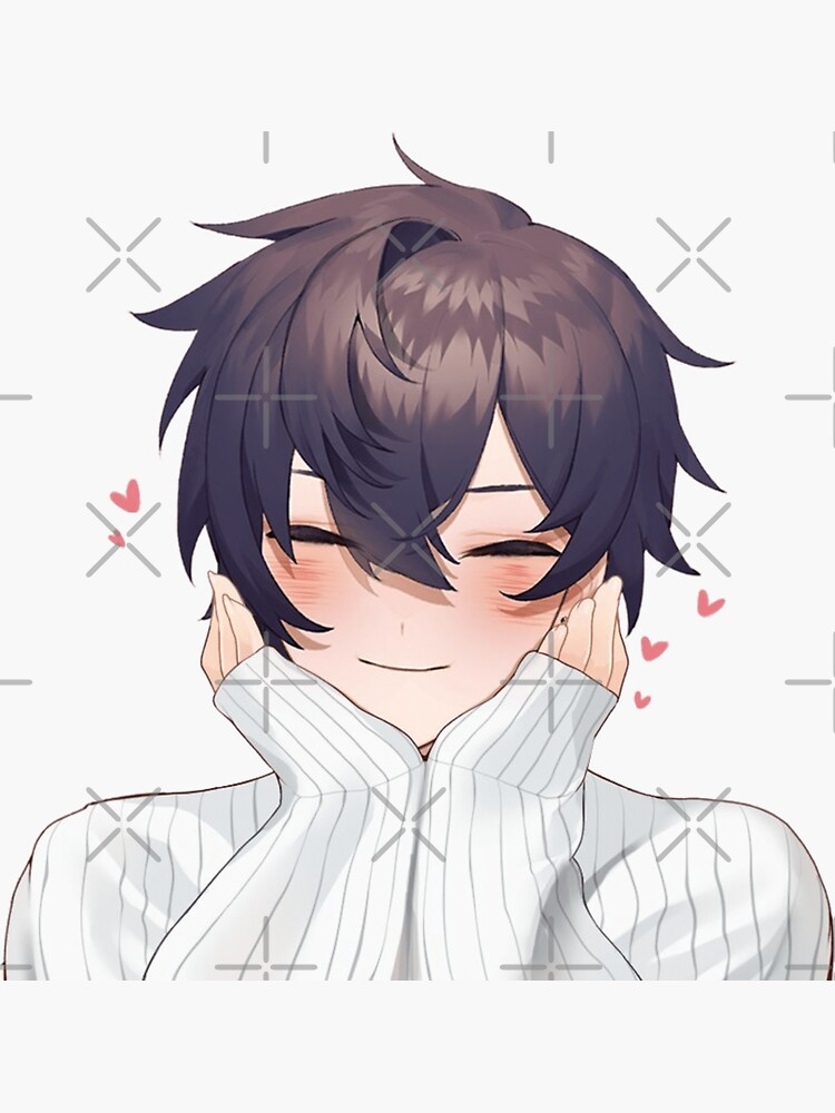 Cute Anime Boy Vtuber Shxtou Sticker For Sale By Cosmocheese Redbubble