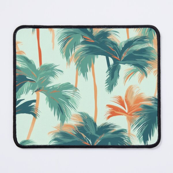 Item preview, Simple tropical palm trees pattern on a clear blue background designed and sold by imagenia.