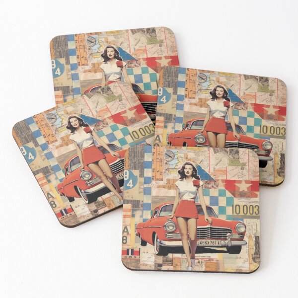 Item preview,   America Beauty Retro Vintage Patchwork Collage Pattern of Americana designed and sold by BrandonArtWorld.
