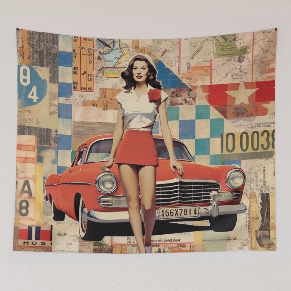 Item preview,   America Beauty Retro Vintage Patchwork Collage Pattern of Americana designed and sold by BrandonArtWorld.