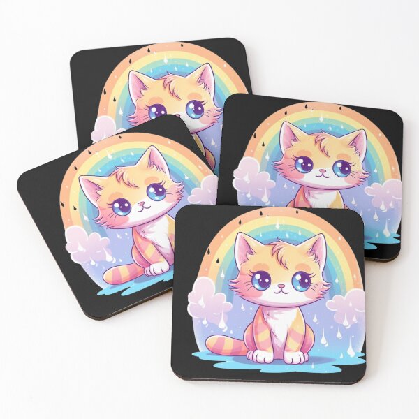 Item preview, rainbow multicolored kitten designed and sold by DigitalPixelize.