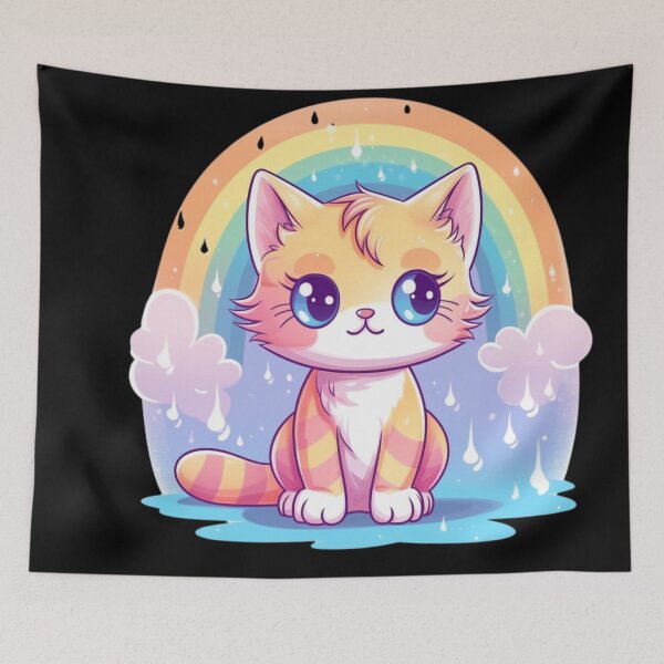 Item preview, rainbow multicolored kitten designed and sold by DigitalPixelize.