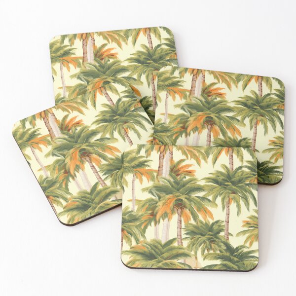 Item preview, Simple green tropical palms pattern on white background designed and sold by imagenia.