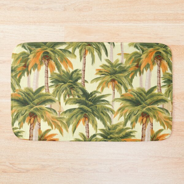 Item preview, Simple green tropical palms pattern on white background designed and sold by imagenia.