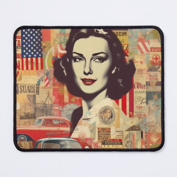 Item preview,  America Beauty Retro Vintage Patchwork Collage Pattern of Americana designed and sold by BrandonArtWorld.