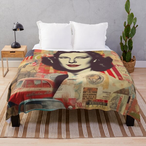 Item preview,  America Beauty Retro Vintage Patchwork Collage Pattern of Americana designed and sold by BrandonArtWorld.