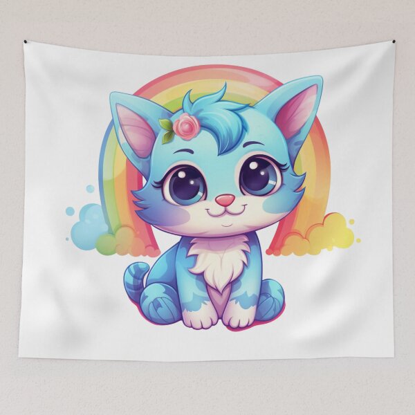 Item preview, cute rainbow kitty designed and sold by DigitalPixelize.