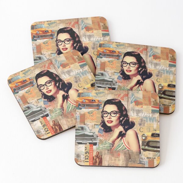 Item preview,  America Beauty Retro Vintage Patchwork Collage Pattern of Americana designed and sold by BrandonArtWorld.