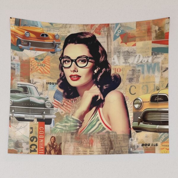 Item preview,  America Beauty Retro Vintage Patchwork Collage Pattern of Americana designed and sold by BrandonArtWorld.