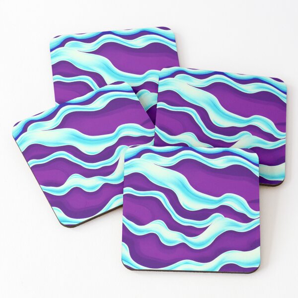 Aperçu de l'œuvre Vagues violettes et bleues abstraites créée et vendue par calibrit.