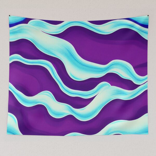 Aperçu de l'œuvre Vagues violettes et bleues abstraites créée et vendue par calibrit.