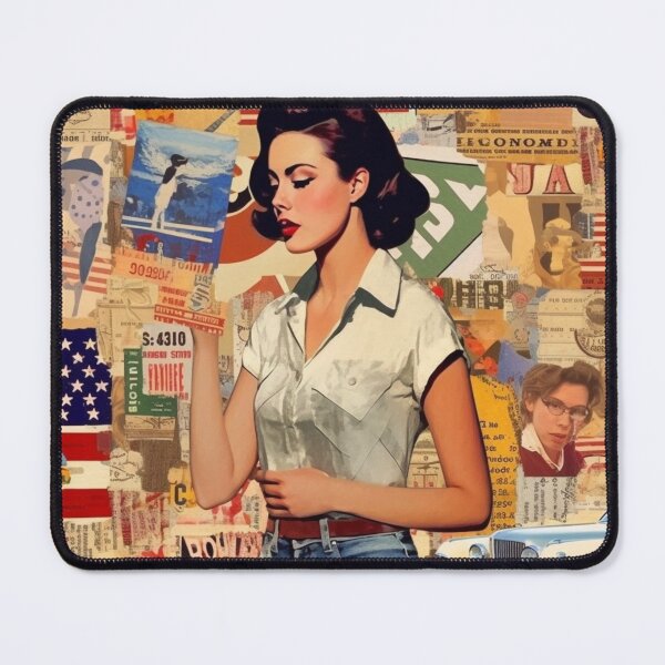 Item preview, America Beauty Retro Vintage Patchwork Collage Pattern of Americana designed and sold by BrandonArtWorld.